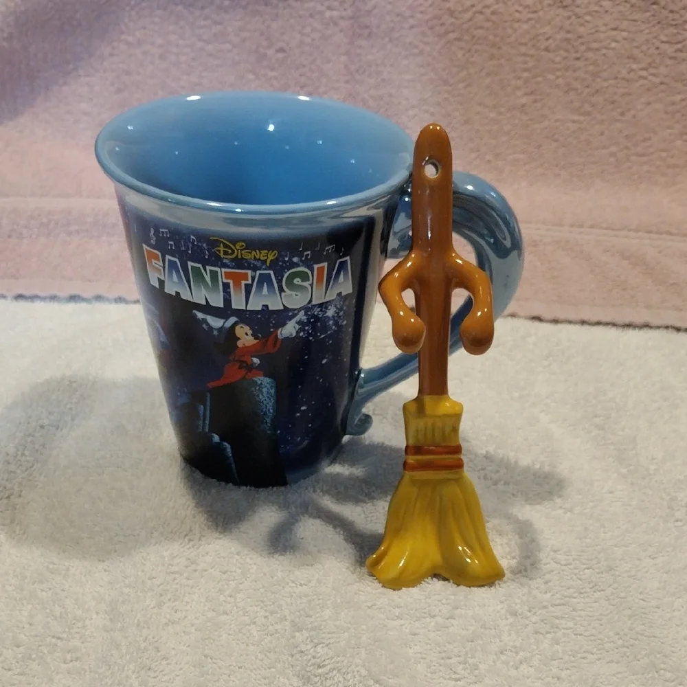 Disney Fantasia Blue Mug with Broom Handle - Picture 2 of 5